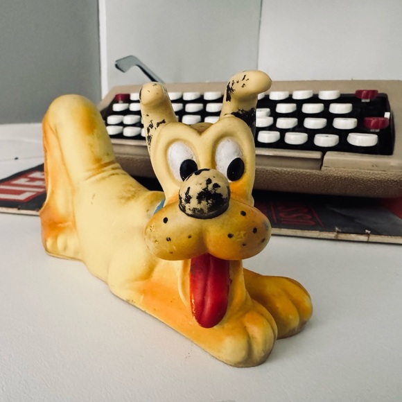 Vintage 1960s Walt Disney Productions Pluto Rubber Squeeze Toy Squeaker RARE - Picture 5 of 10